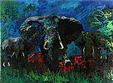 Elephant Stampede by Leroy Neiman
